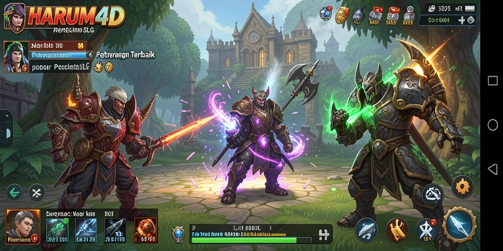 Tangkapan layar utama HARUM4D menampilkan strategi dan dinamika gameplay SLG.