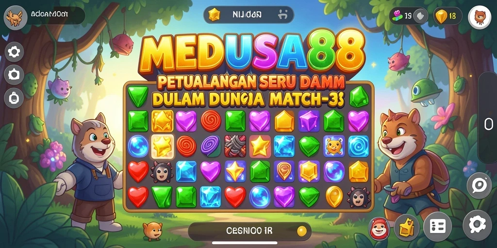 Tampilan menarik dari gameplay <strong>MEDUSA88</strong> dalam aksi Match-3.