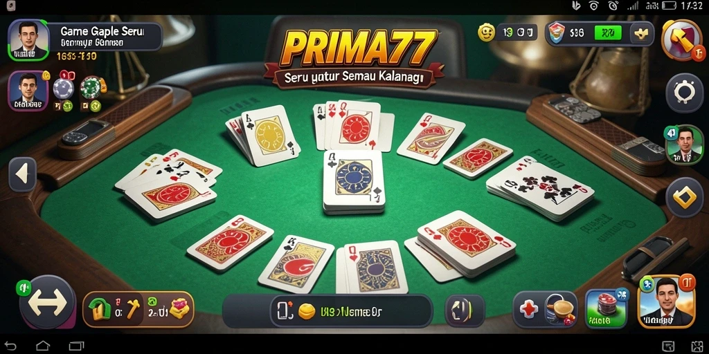 Tampilan gameplay seru dalam permainan Gaple PRIMA77.