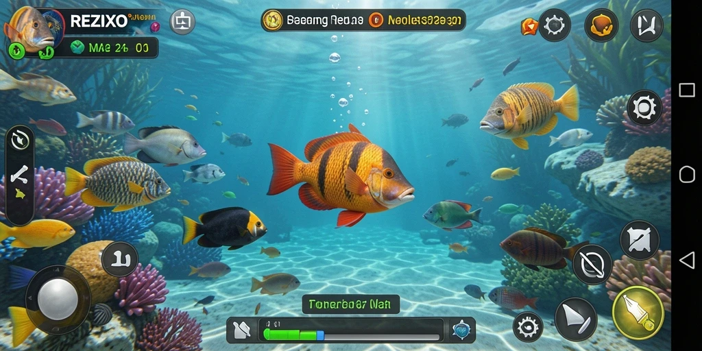 Screenshot gameplay REZIXO menampilkan pengalaman memancing yang menyenangkan.